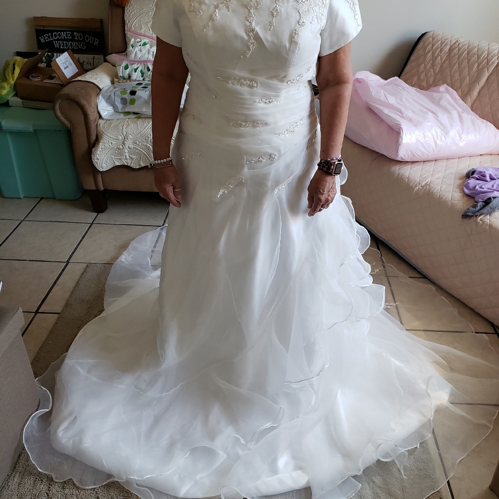Beautiful wedding dress was wrong size.